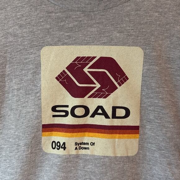 System Of A Down SOAD 8-Track T-Shirt Grey size medium - Picture 2 of 4